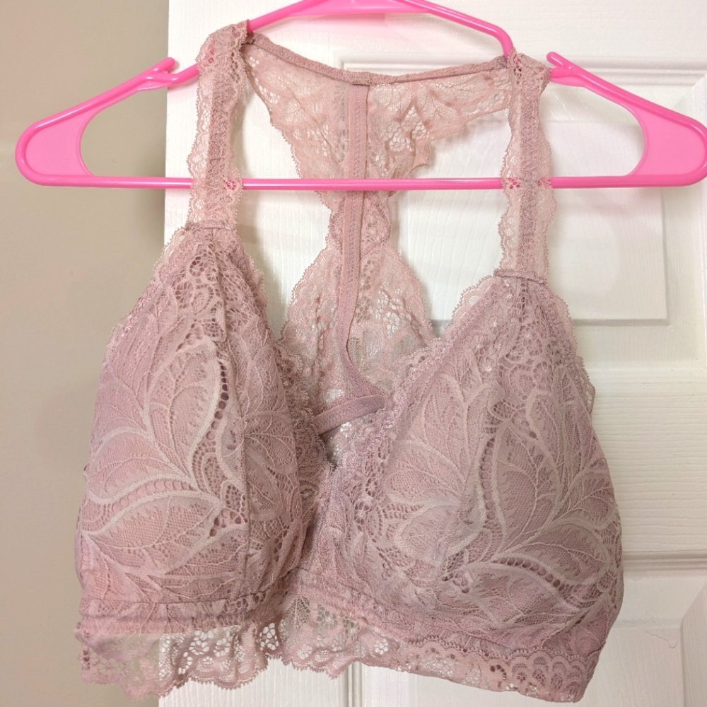 Pink Lightly Lined Racerback Bralette